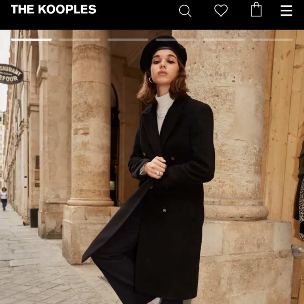 The Kooples rocker chic oversized wool coat double-breasted 34